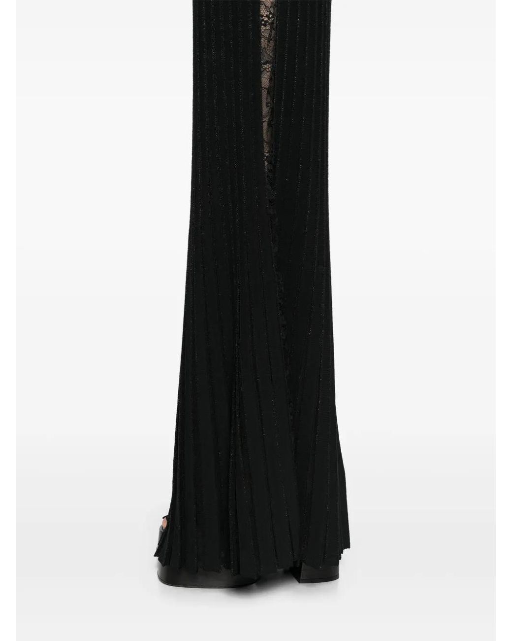 Elie Saab Black Knitted Flared Trousers