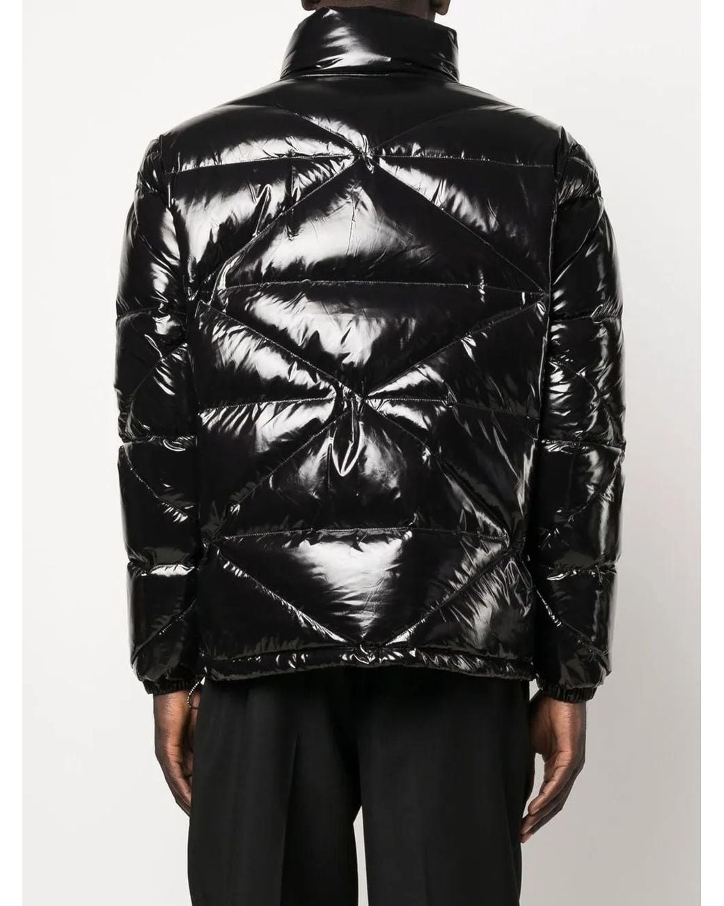 Philipp Plein Black Padded High-shine Jacket for men