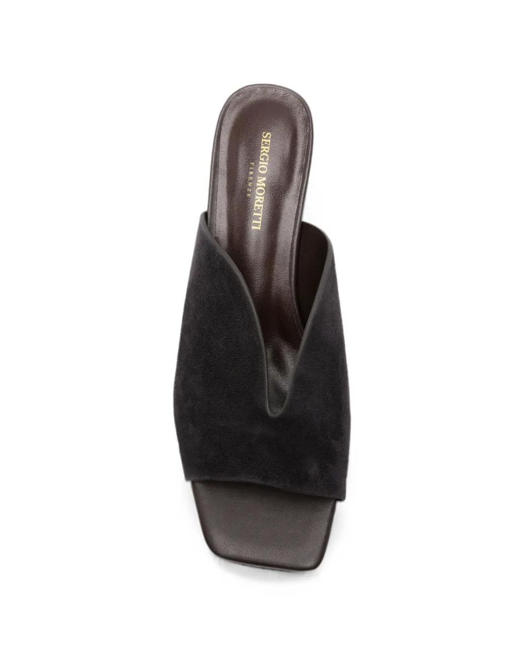 SERGIO MORETTI FIRENZE Black Suede Square-Toe Sandals