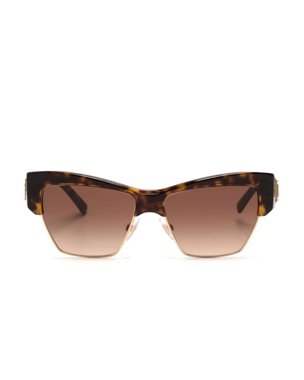 Dolce & Gabbana Brown Logo-Plaque Cat-Eye Frame Sunglasses