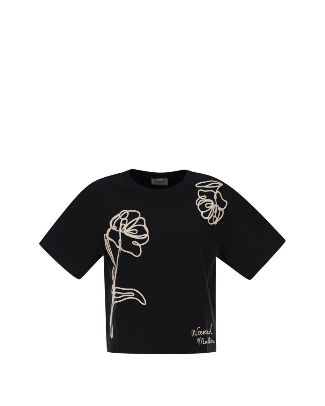 Weekend by Maxmara Black Graphic-Print T-Shirt