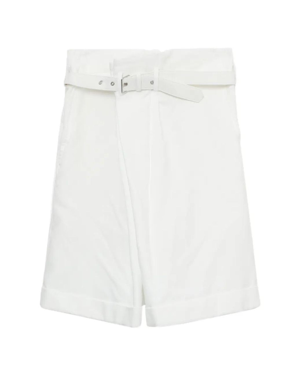 Comme des Garçons White Belted Wrap Shorts