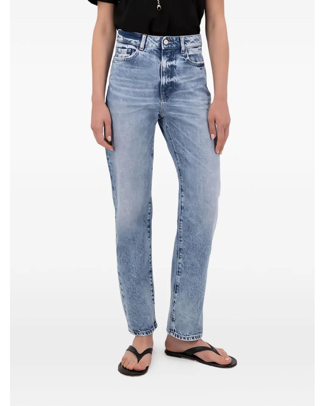 ICON DENIM Blue Rory Acid-Wash Jeans