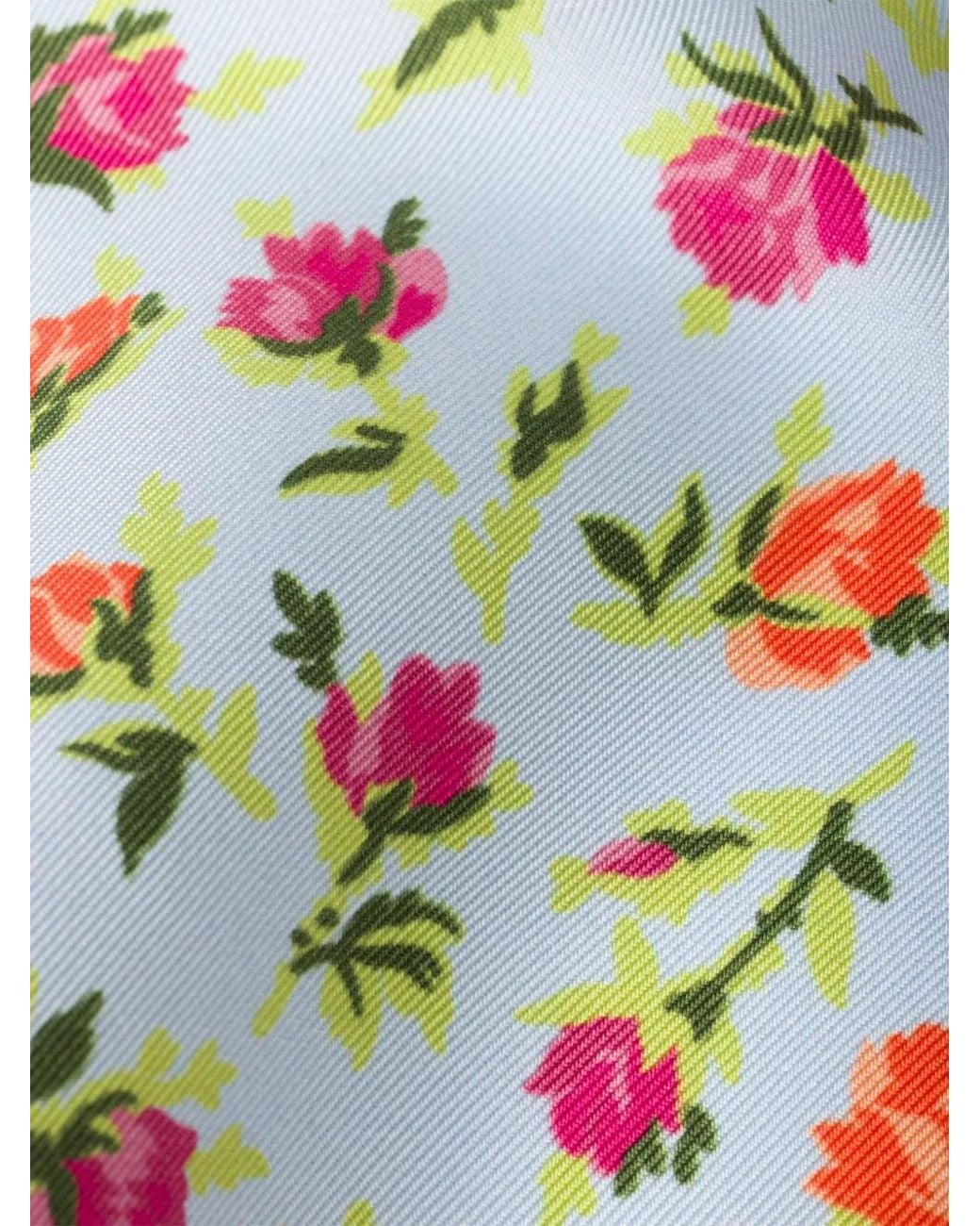 Prada Printed Silk Twill Scarf in Blue | Lyst