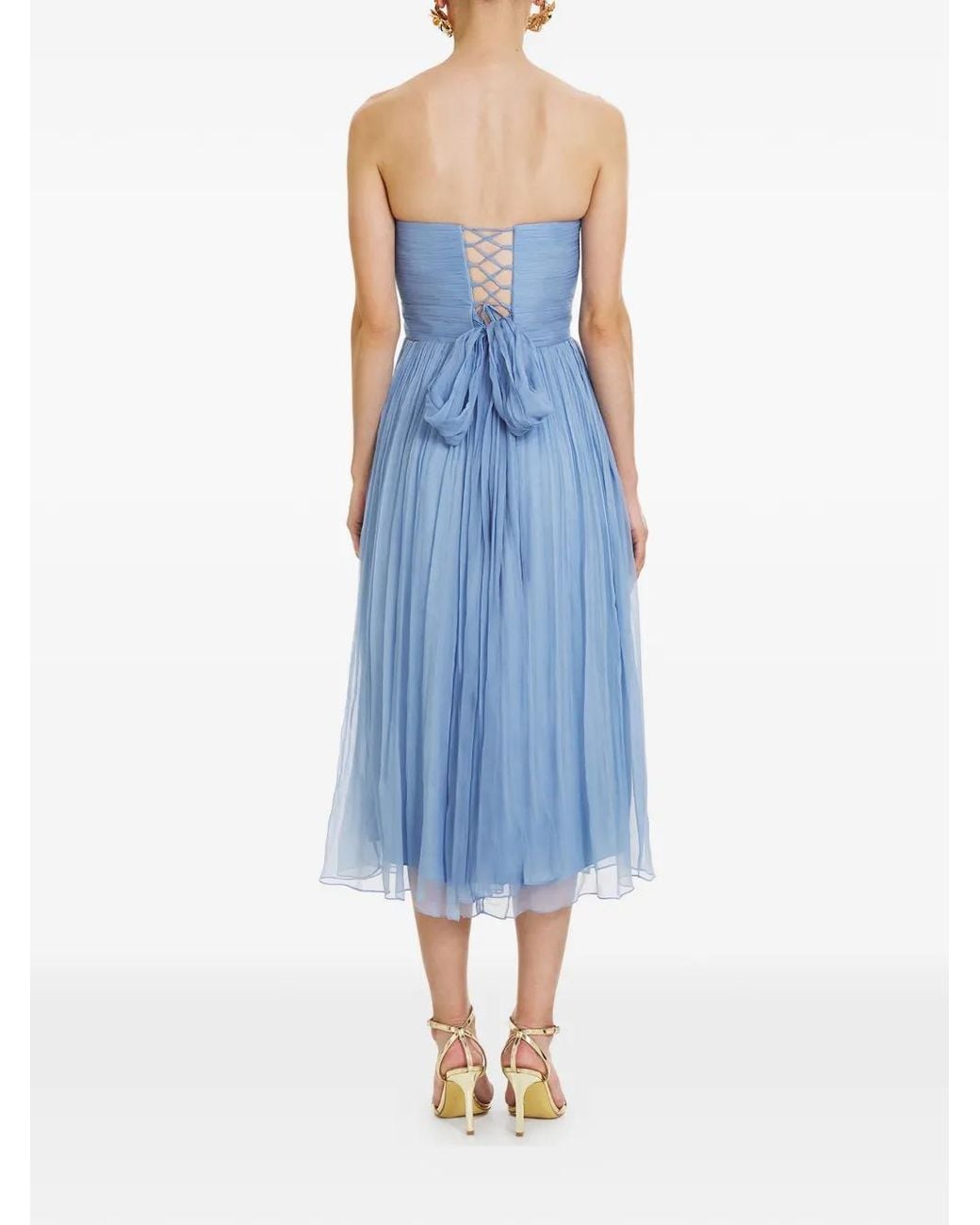 Framboise Blue Marybella Silk Midi Dress