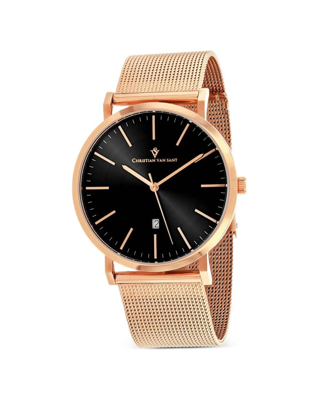Christian Van Sant Black Paradigm Mesh-Strap 41Mm Watch for men