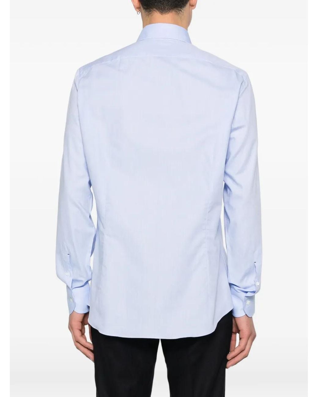 Mazzarelli Blue Button-Fastening Shirt for men