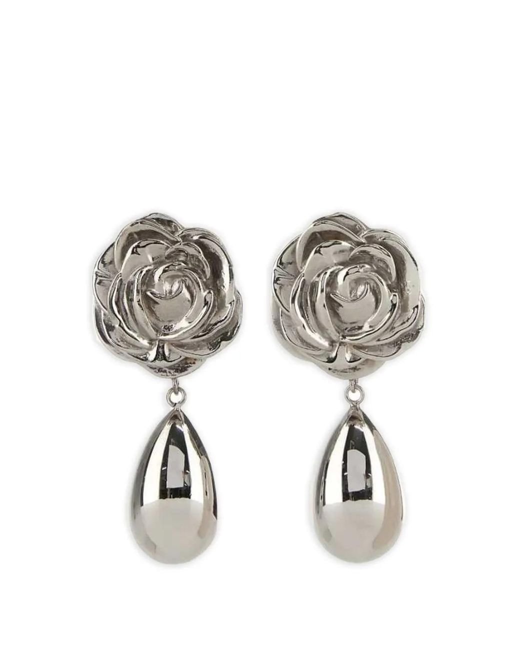 Magda Butrym Metallic Rose Drop Earrings