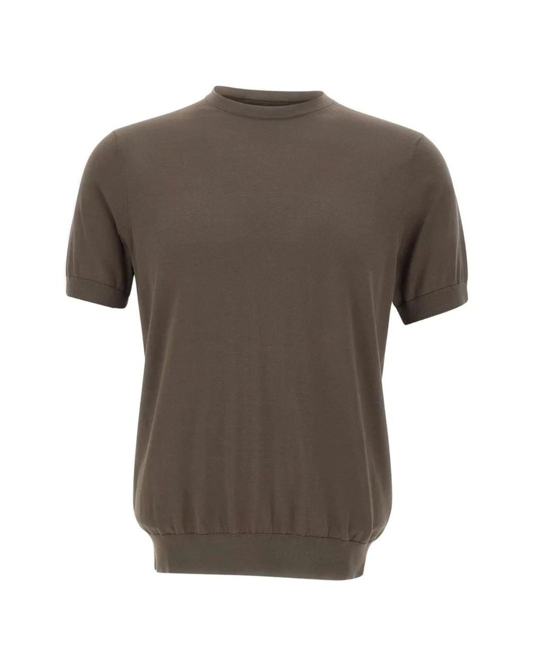 Diktat Gray Short-Sleeve Crewneck Cotton Sweater for men