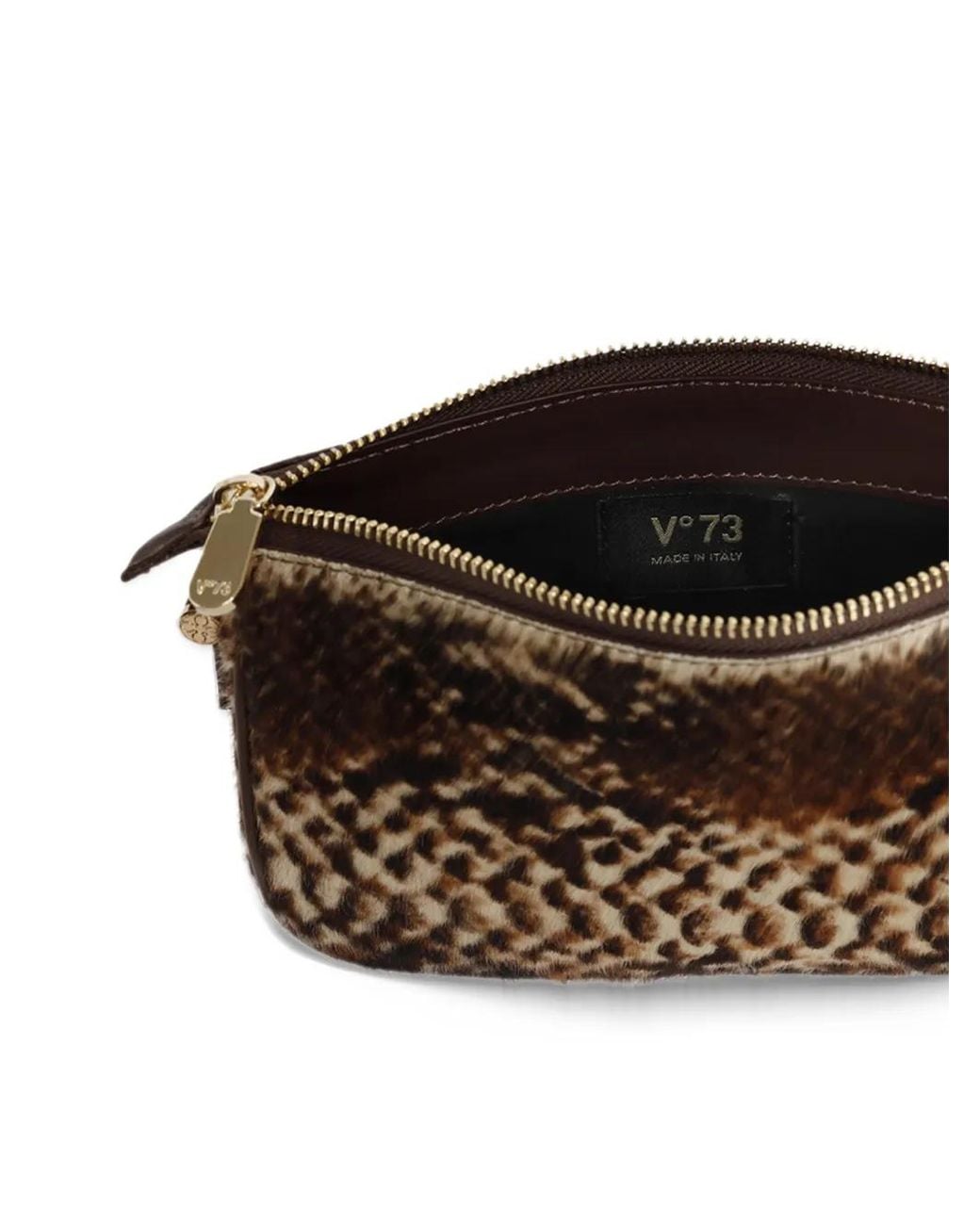 V73 White Mini La Sauvage Animal-Print Leather Shoulder Bag