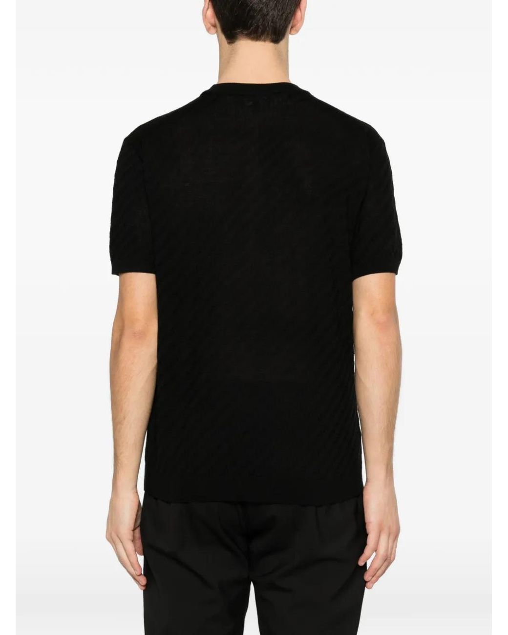 Emporio Armani Black Round-Neck Short-Sleeve T-Shirt for men