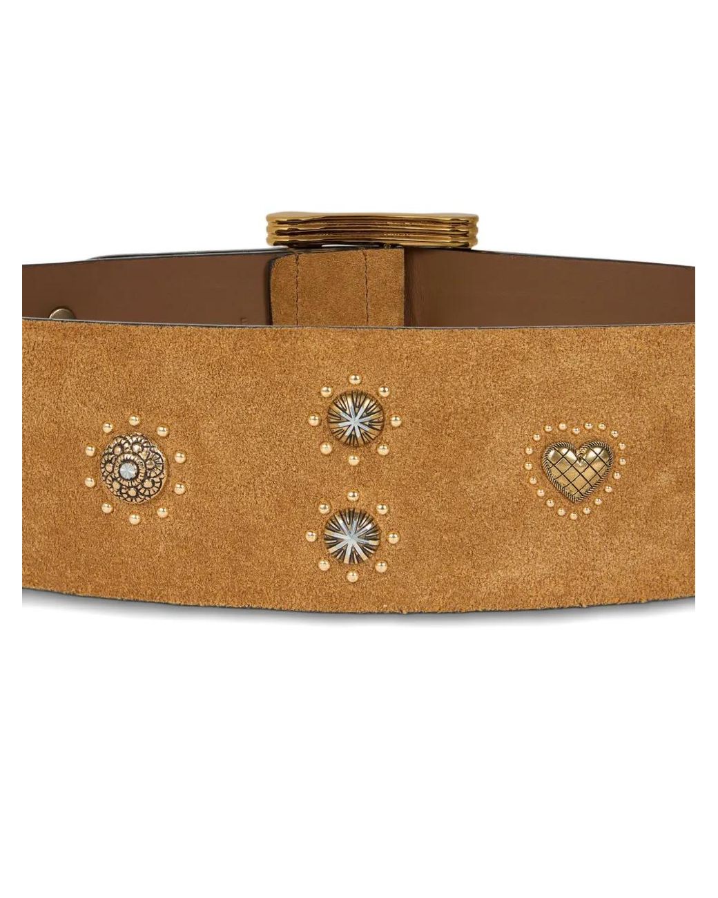 Etro Brown Suede Belt With Studs