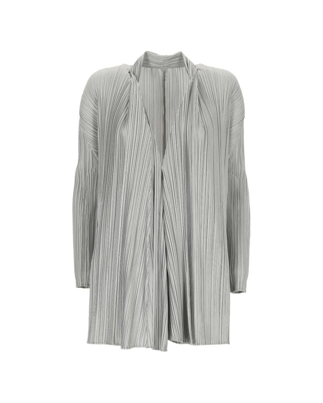 Pleats Please Issey Miyake Gray Plissé-Effect Sweatshirt