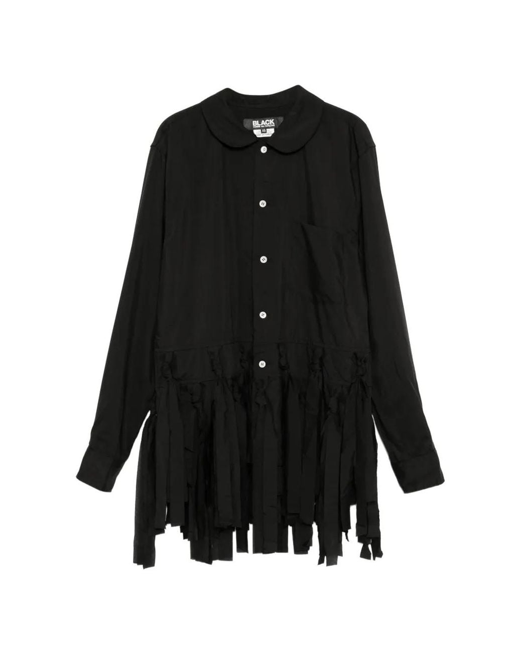 COMME DES GARÇON BLACK Black Knotted Fringe-Trim Shirt