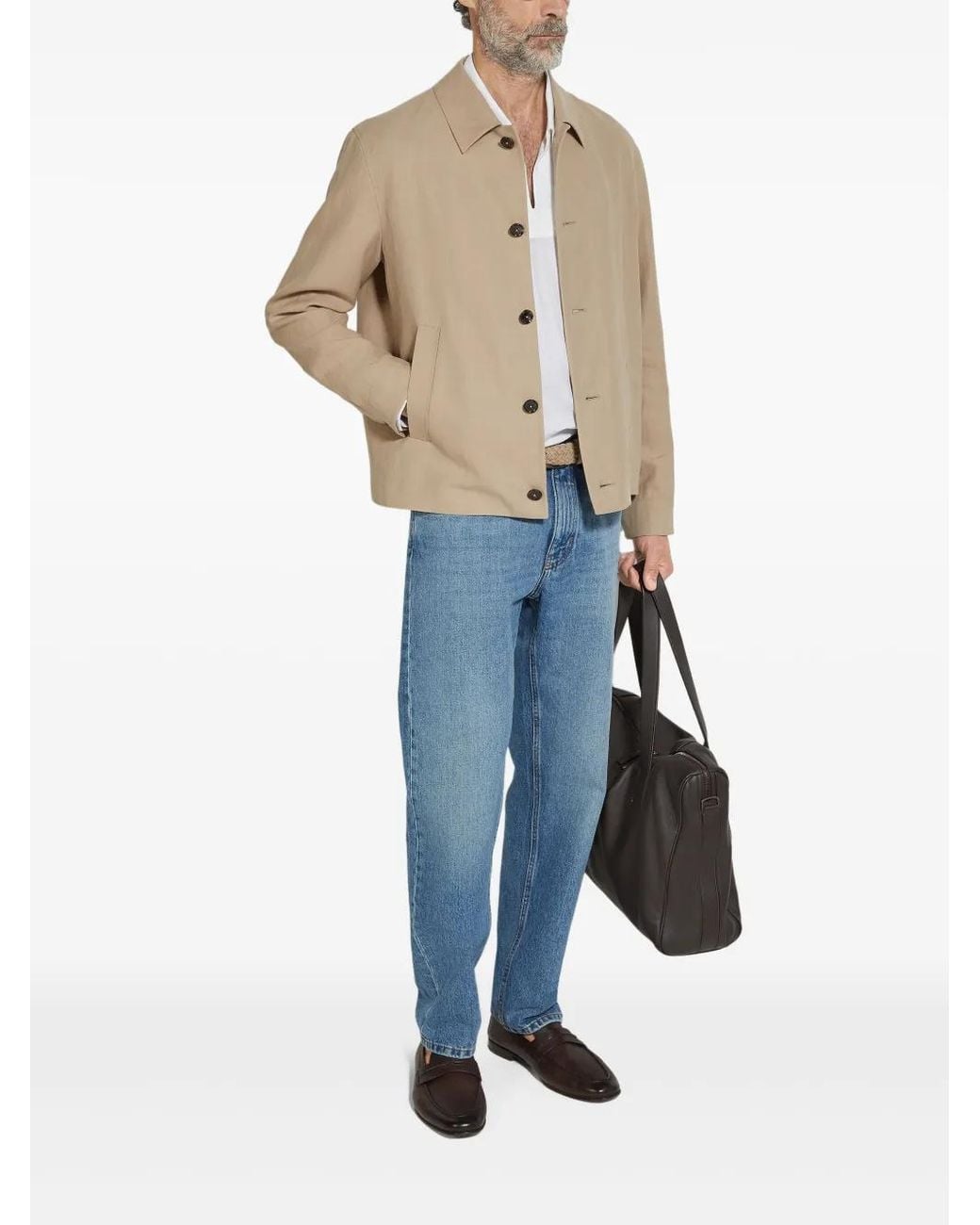 Zegna Natural Oasi Buttoned Jacket for men