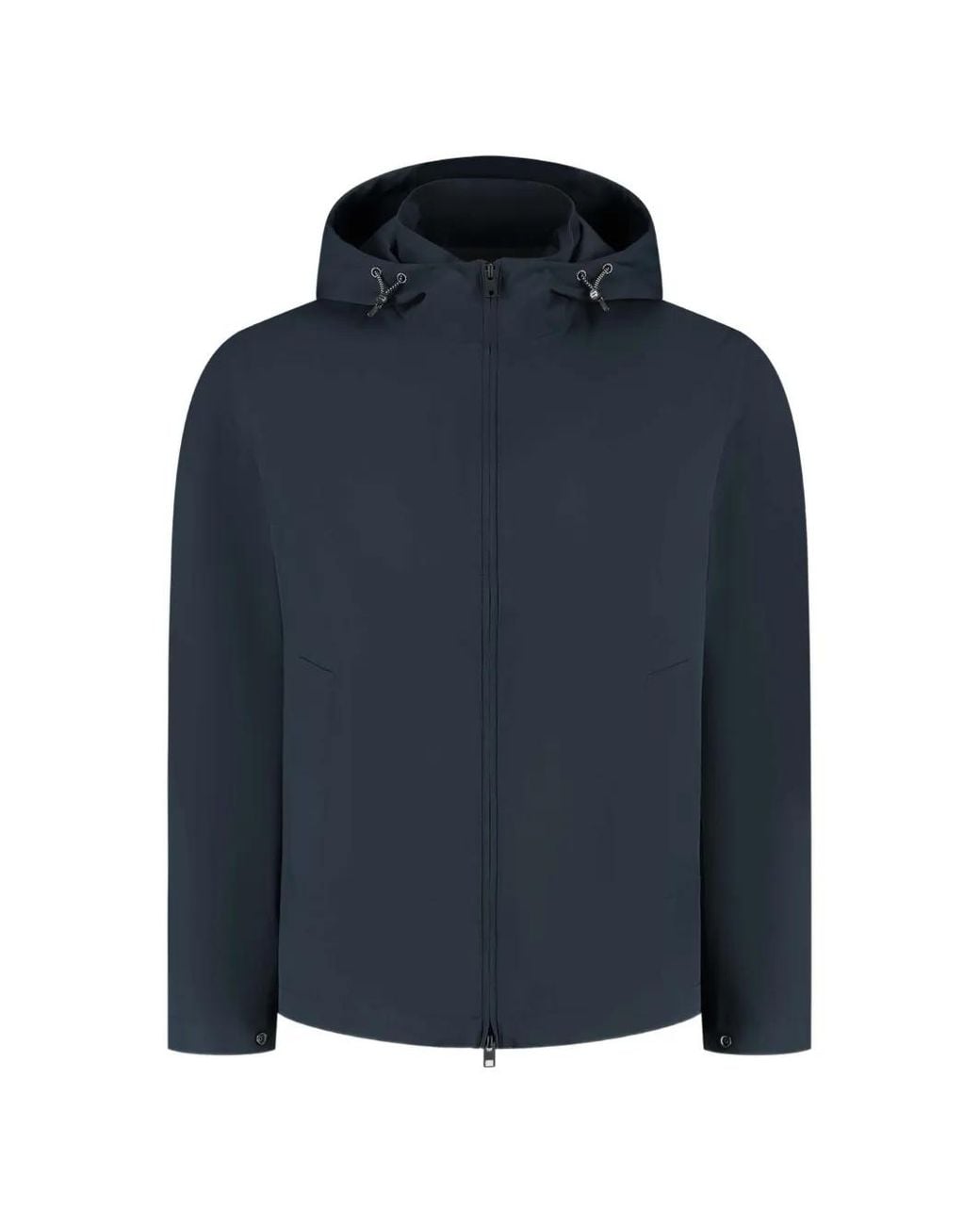 Woolrich Blue Hooded Zip Jacket for men