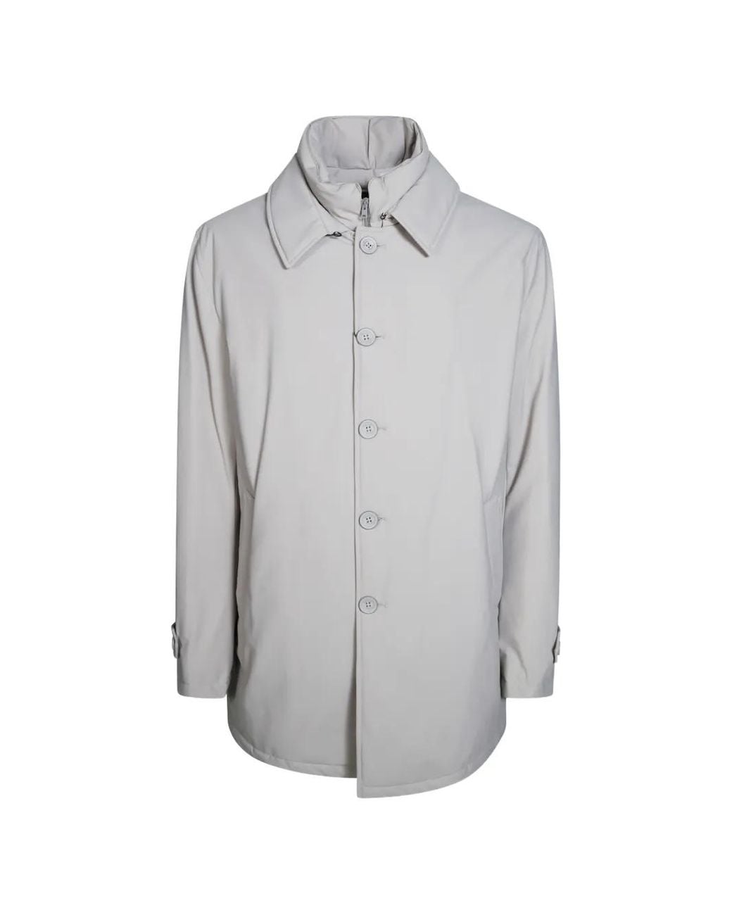 Herno Gray Impermeabile Single-Breasted Coat for men