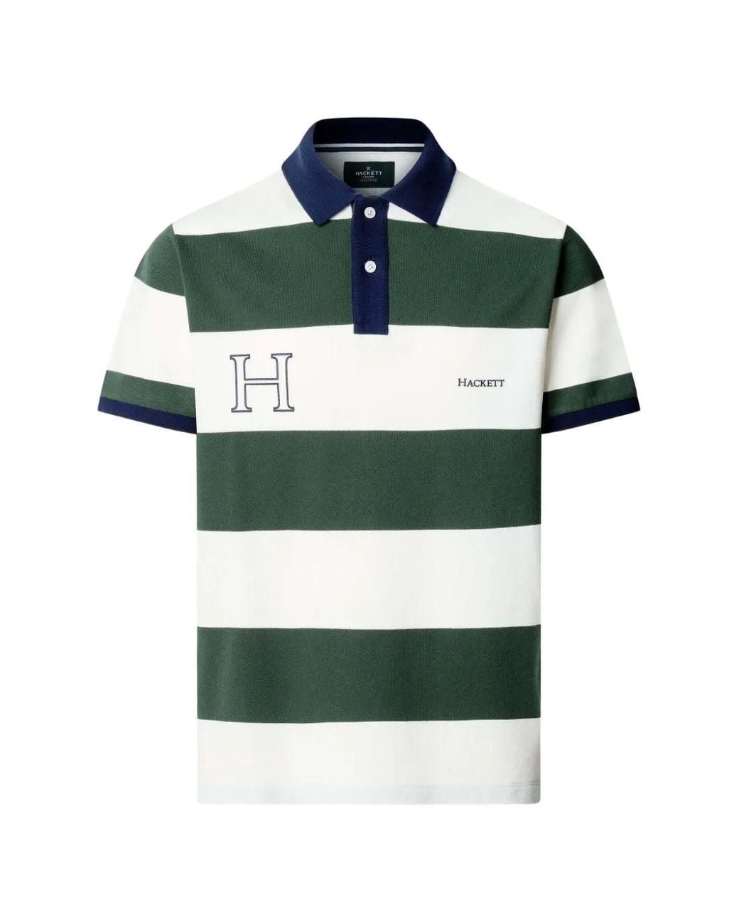 Hackett Green Striped Polo Shirt for men