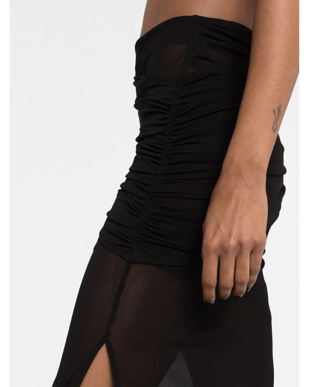 GAUGE81 Black Tiroi Layered Semi-sheer Skirt