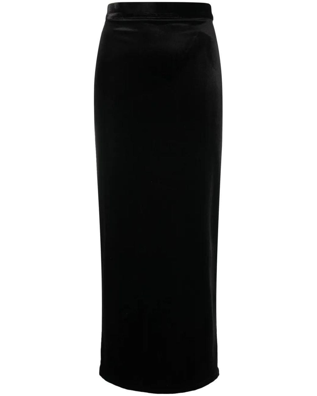 Ana Radu Black Velvet Midi Skirt