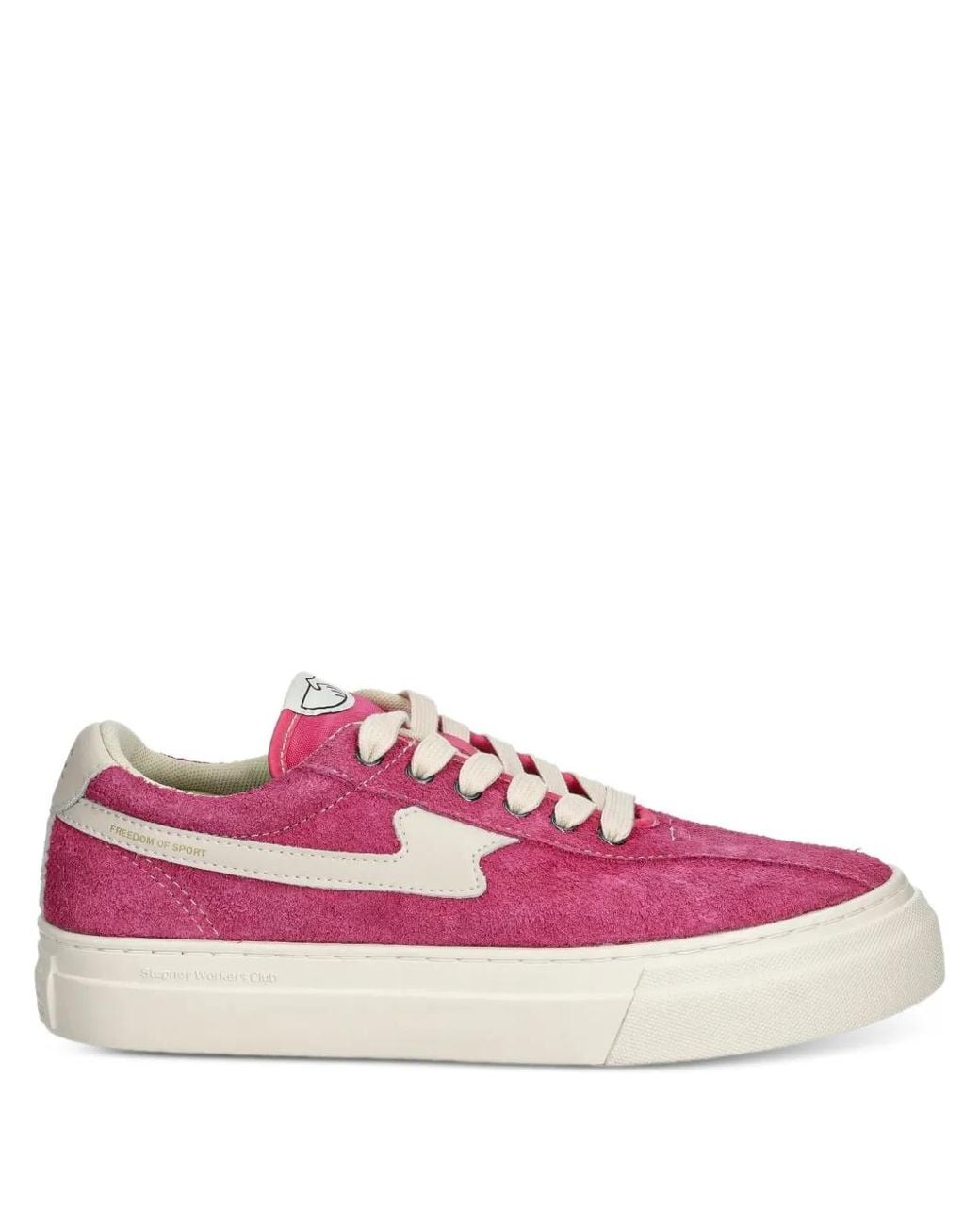 Stepney Workers Club Pink Dellow Suede Low-Top Sneakers