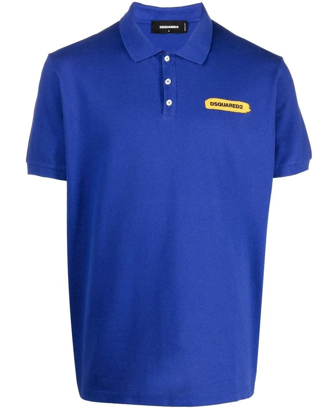 DSquared² Blue Logo-Print Polo Shirt for men