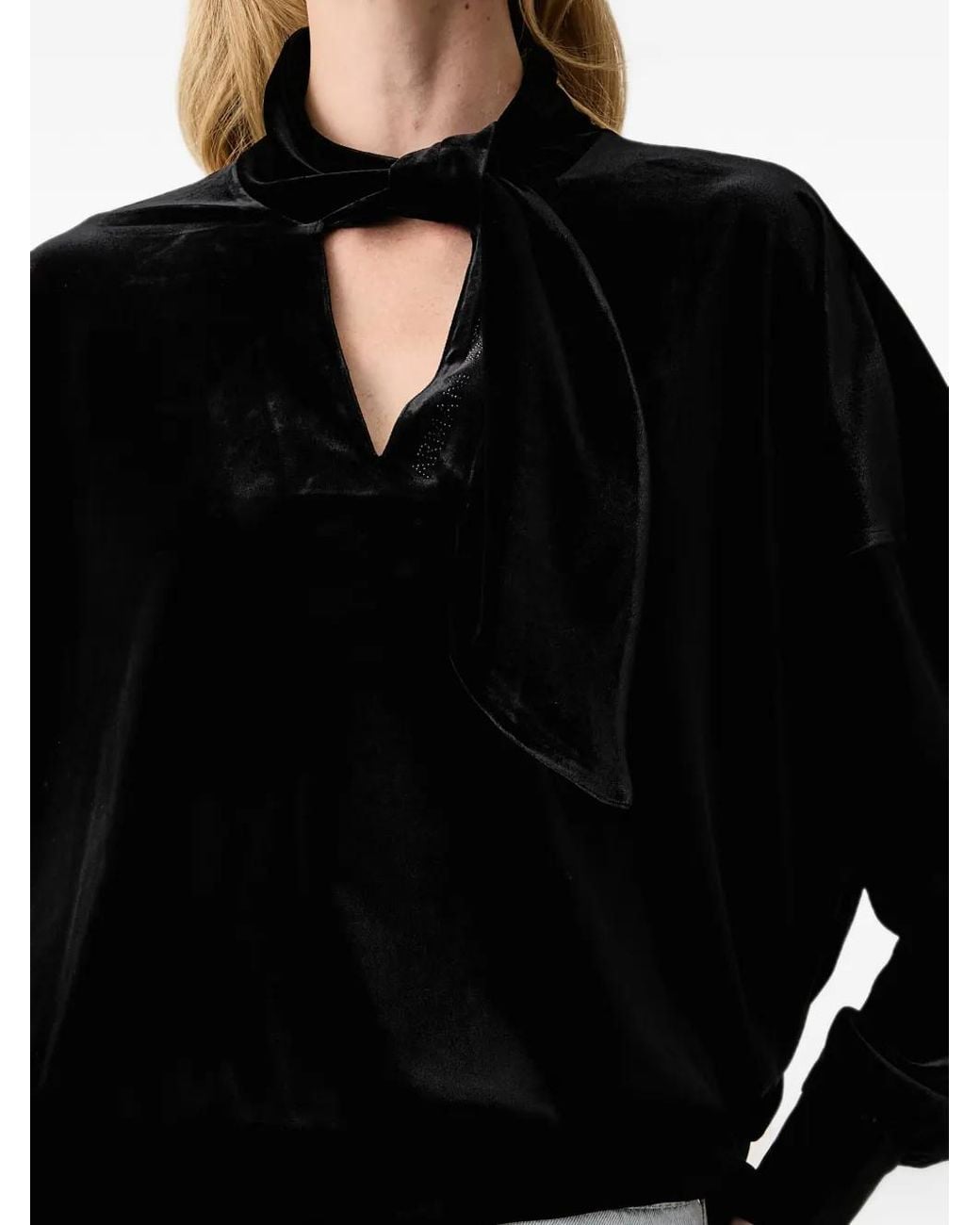 ARMANI EXCHANGE Black Velvet Blouse