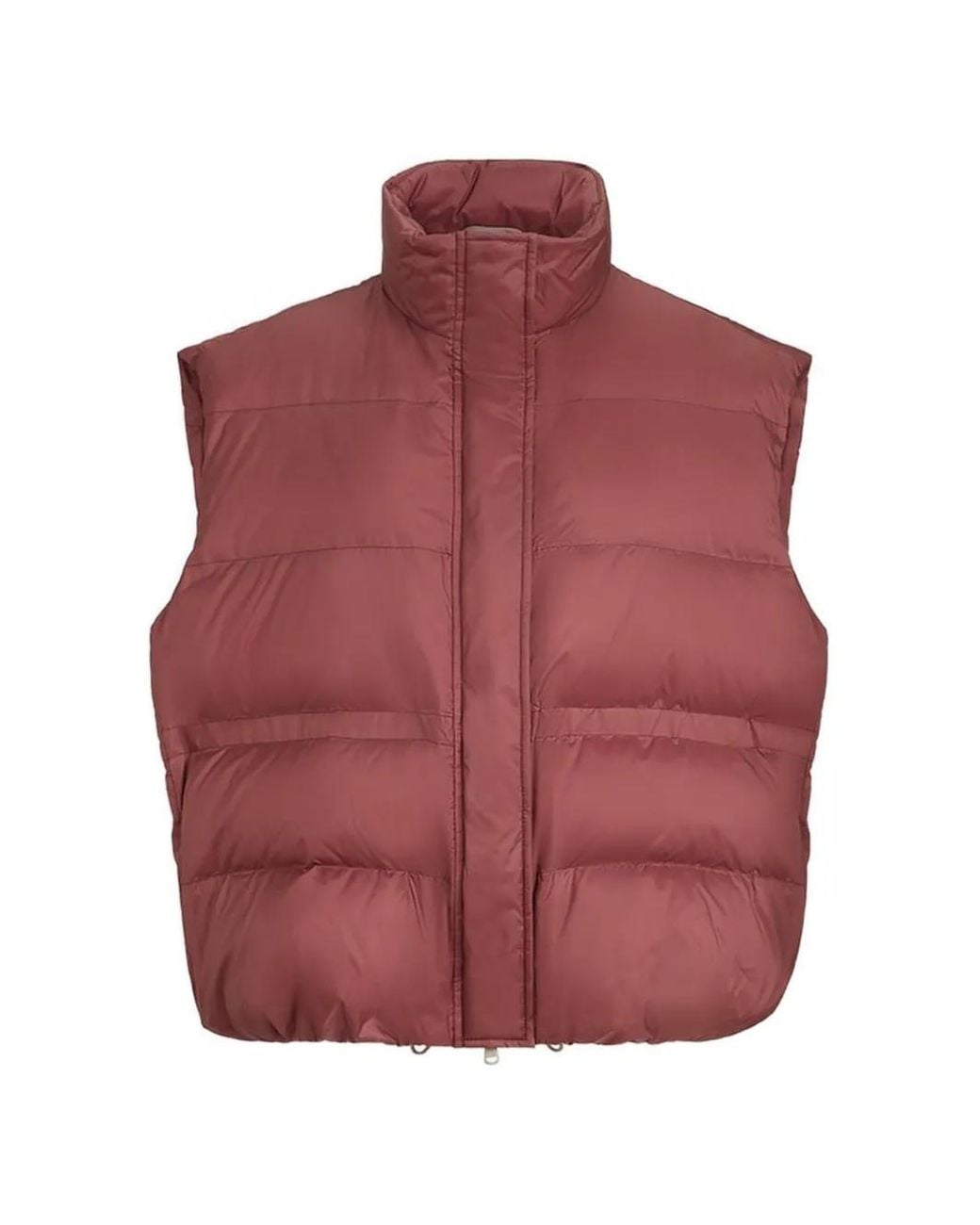 Brunello Cucinelli Red Water-Resistant Matte Nylon Down Vest With Monili