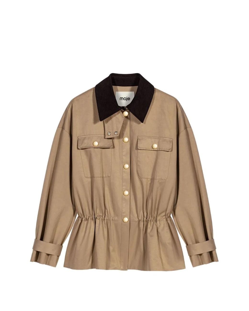 Maje Brown Coat With Removable Lining