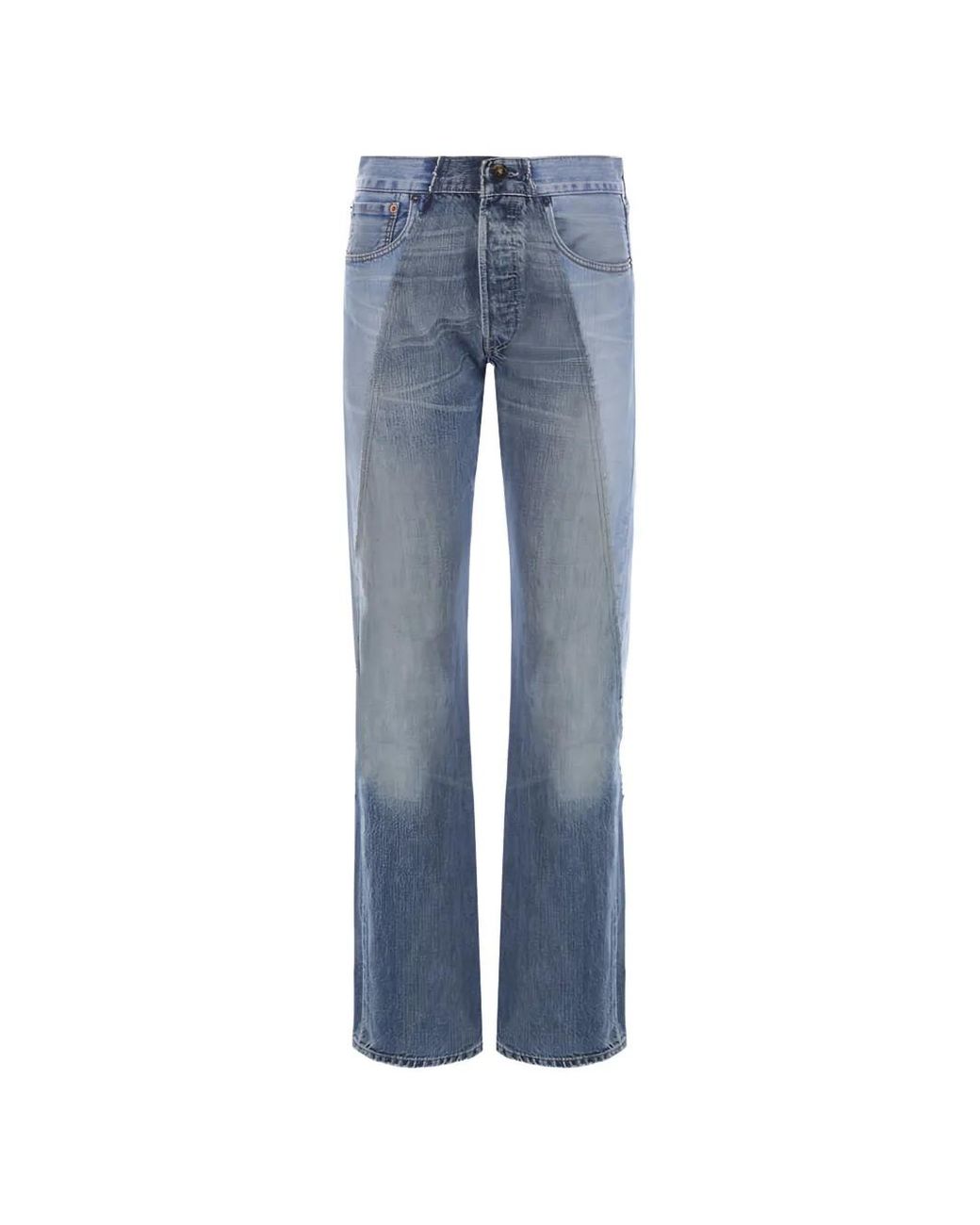 Lutz Huelle Blue Asymmetric-Hem Regular-Fit Jeans