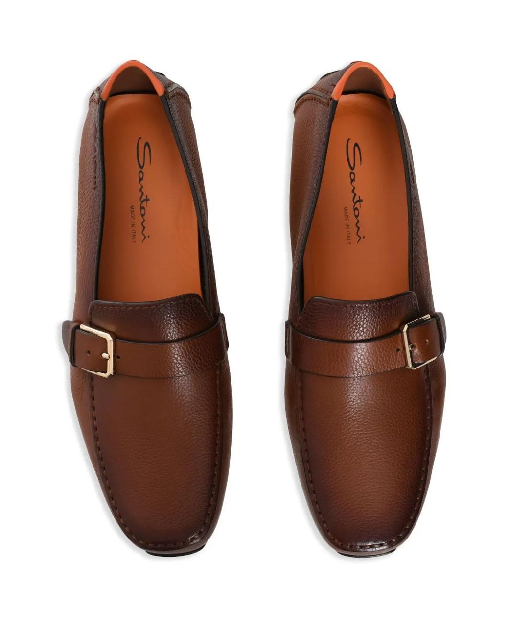 Santoni Brown Hamel Loafers for men