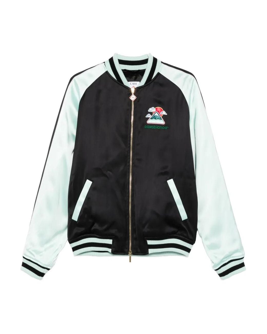 Casablanca Black Embroidered Logo Bomber Jacket for men