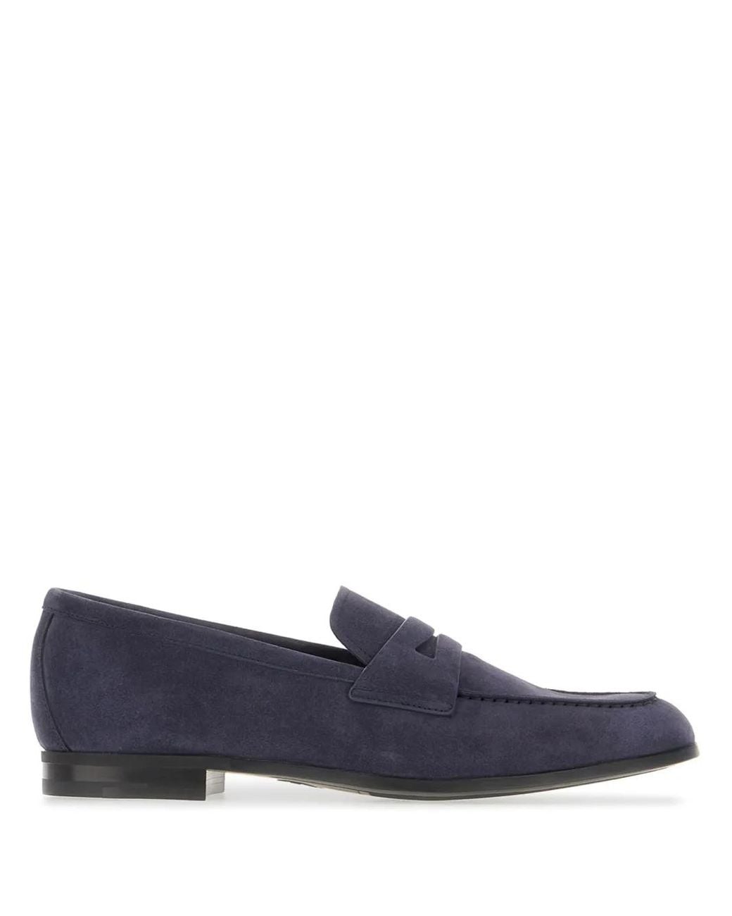 Church's Blue Suede Penny Loafers for men