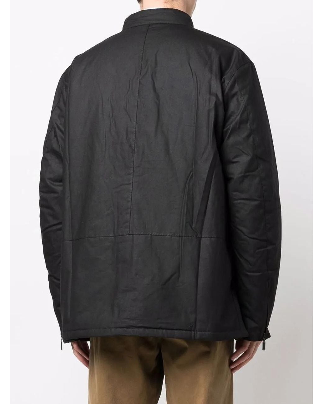 Barbour Black Multi-Pocket Zip-Up Jacket for men