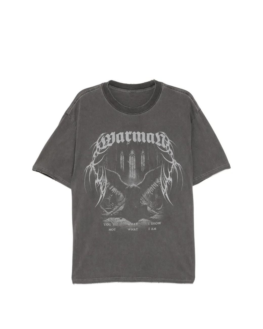 WARMAN Gray Distressed T-Shirt for men
