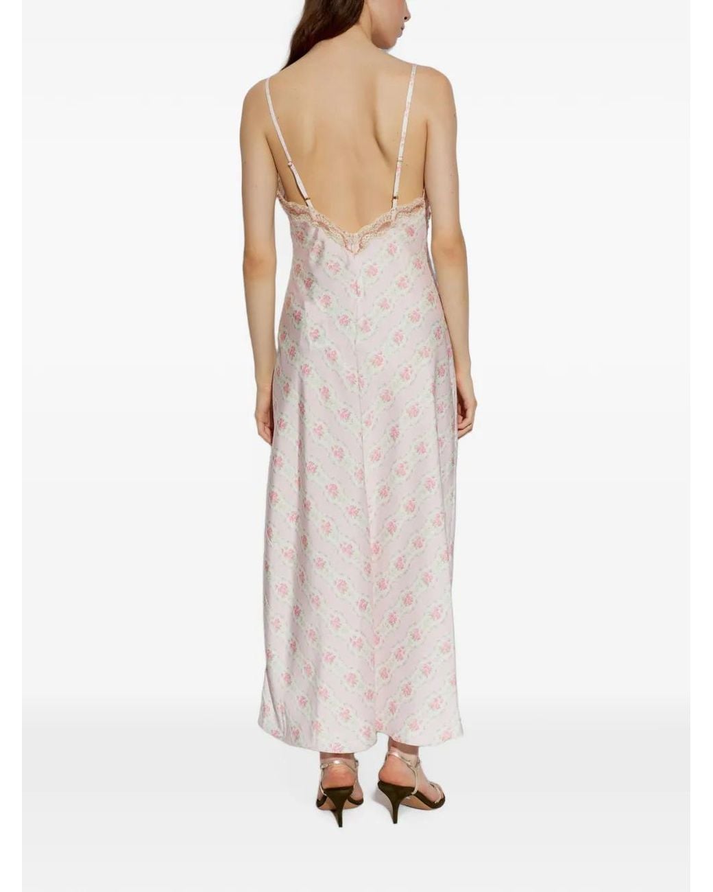 LoveShackFancy White Robe Mi-Longue Idris À Fleurs