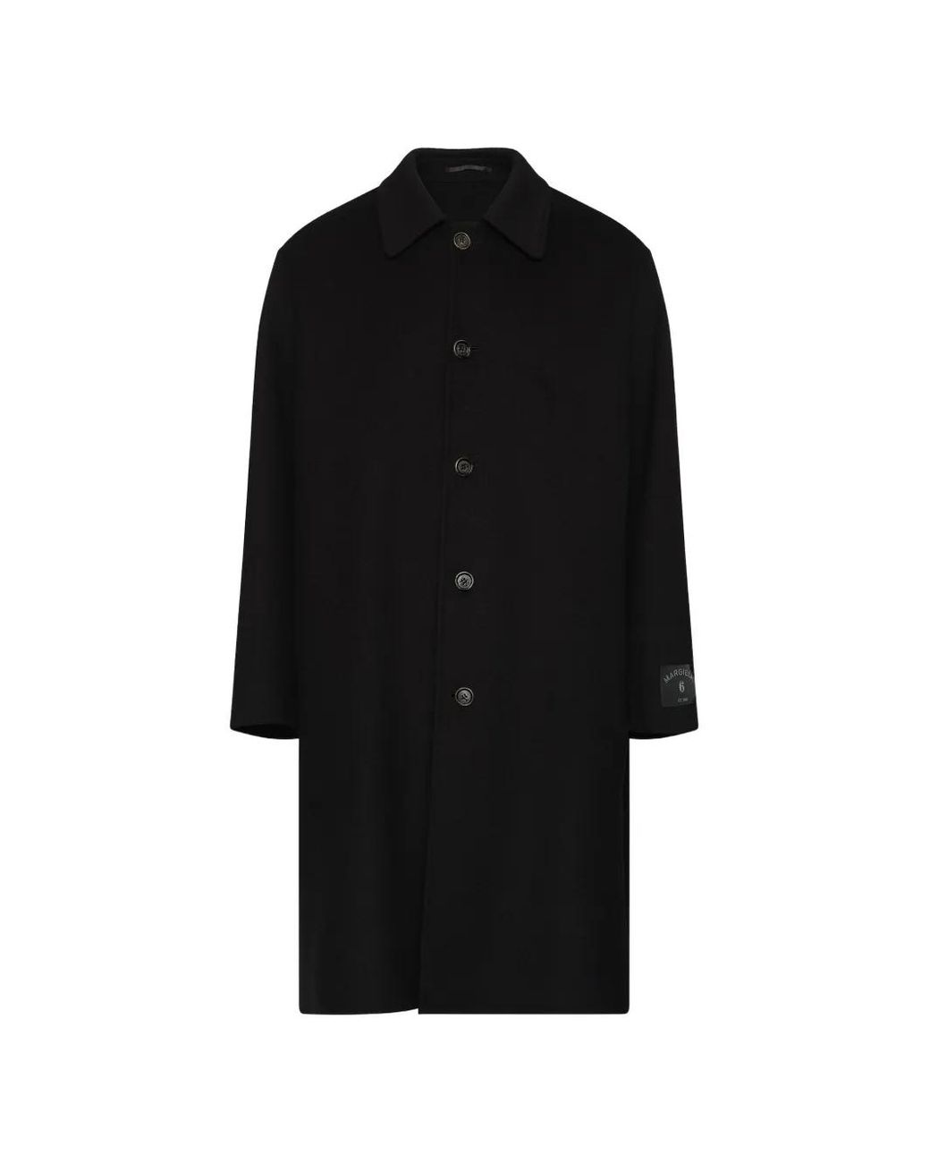 MM6 by Maison Margiela Black Double-Faced Wool Coat for men