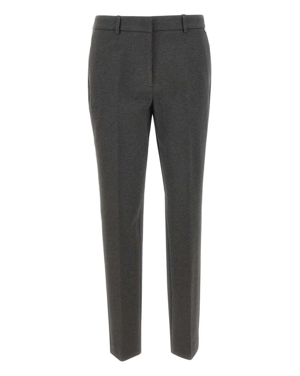 Liu Jo Gray Side-Pockets Pleated Tailored Trousers