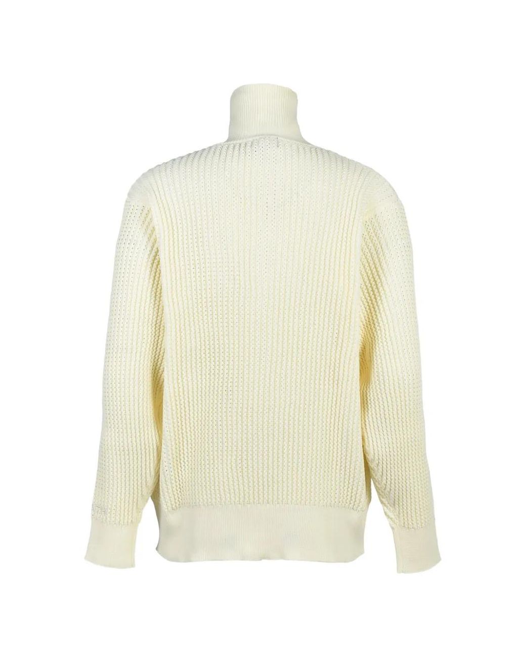 BREATH White Ribbed-Knit Zip-Up Cardigan for men