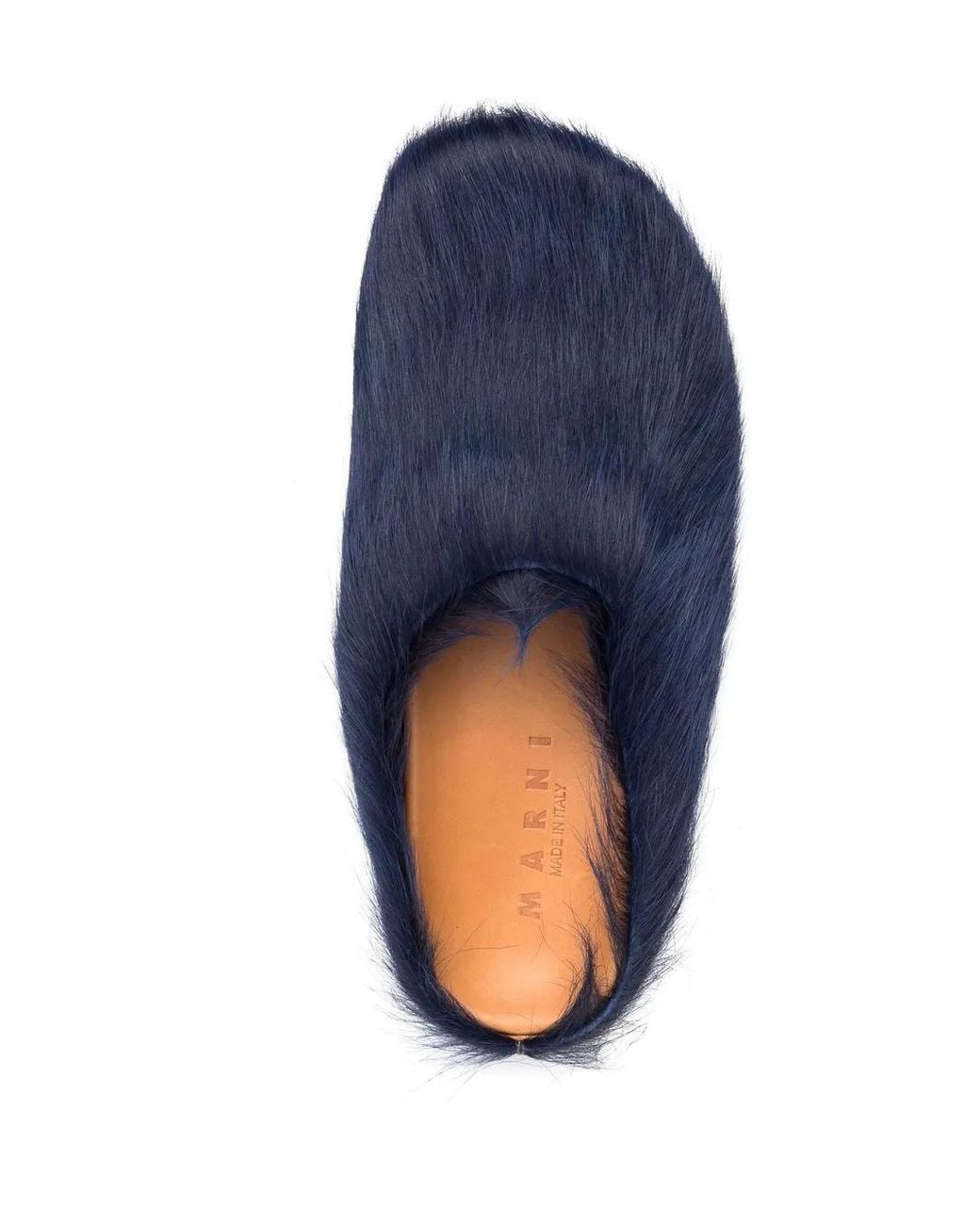 Marni Blue Fussbett Calf-Hair Sabot Slippers for men