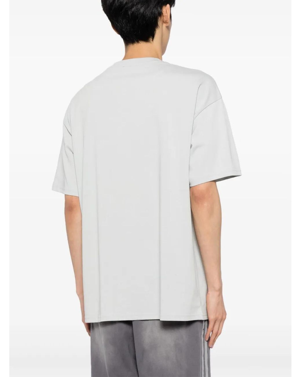 FIVE CM Gray Graphic-Print Cotton T-Shirt for men