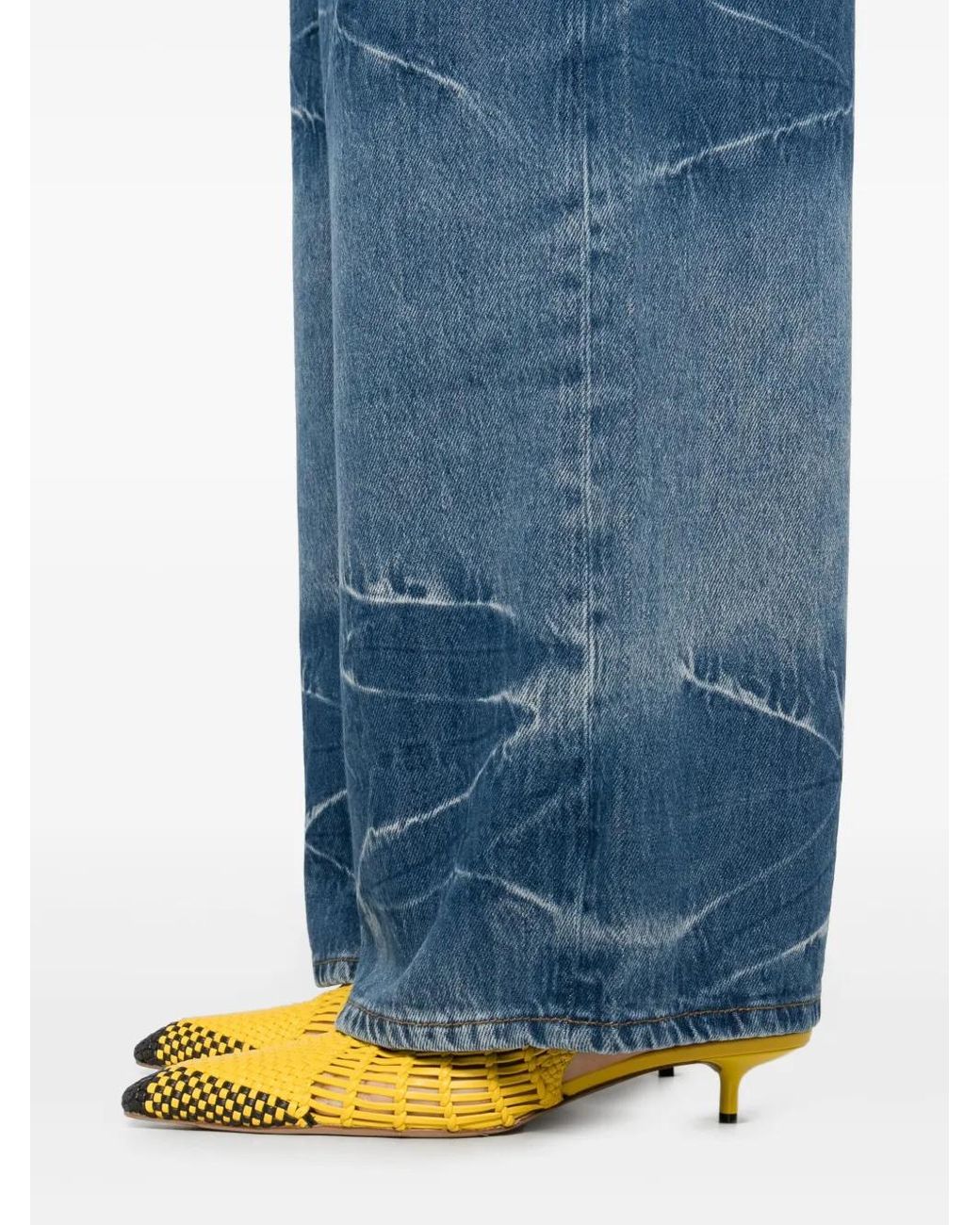 Ganni Blue Logo-Patch Jeans