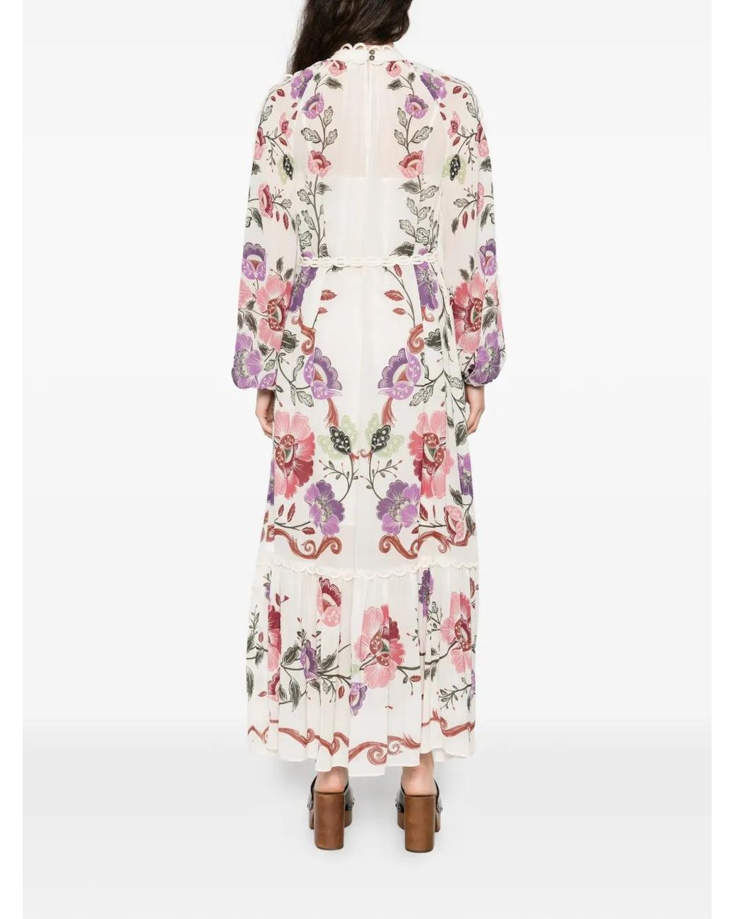 Farm Rio White Maxi Cream Rococo Flowers Dress