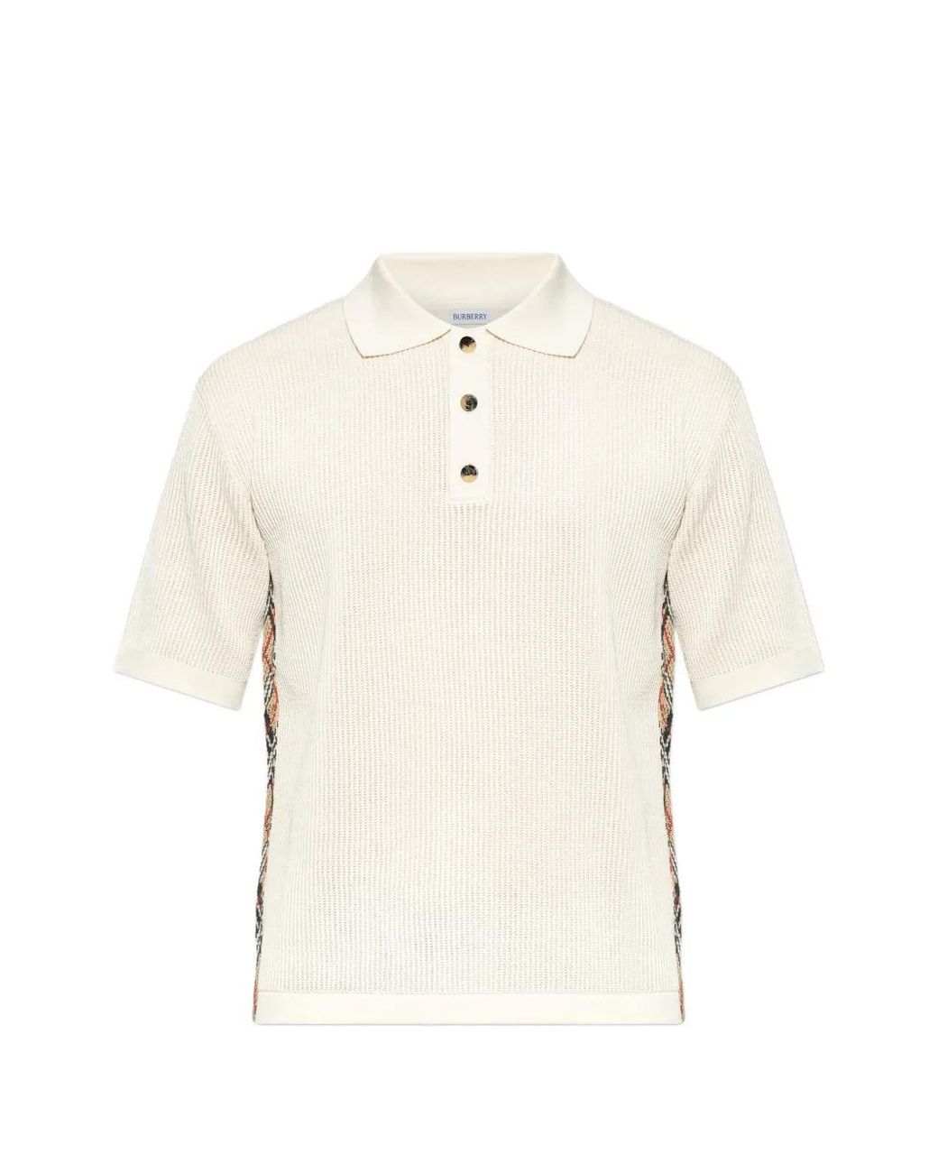 Burberry White Button-Fastening Polo Shirt for men