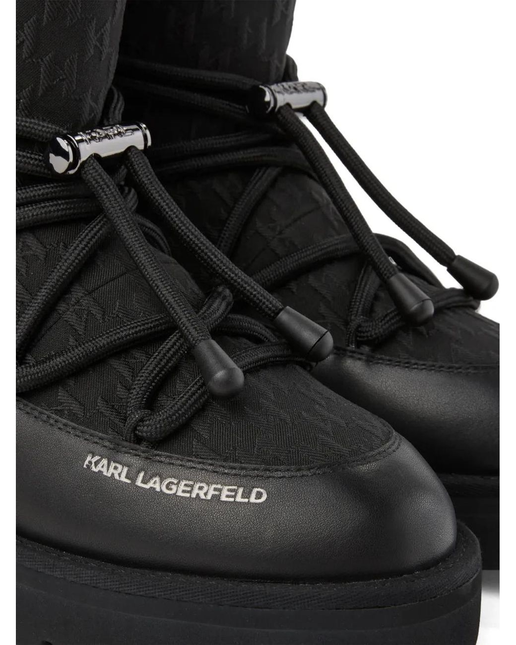 Karl Lagerfeld Black Thermo Lace-Detail Boots for men