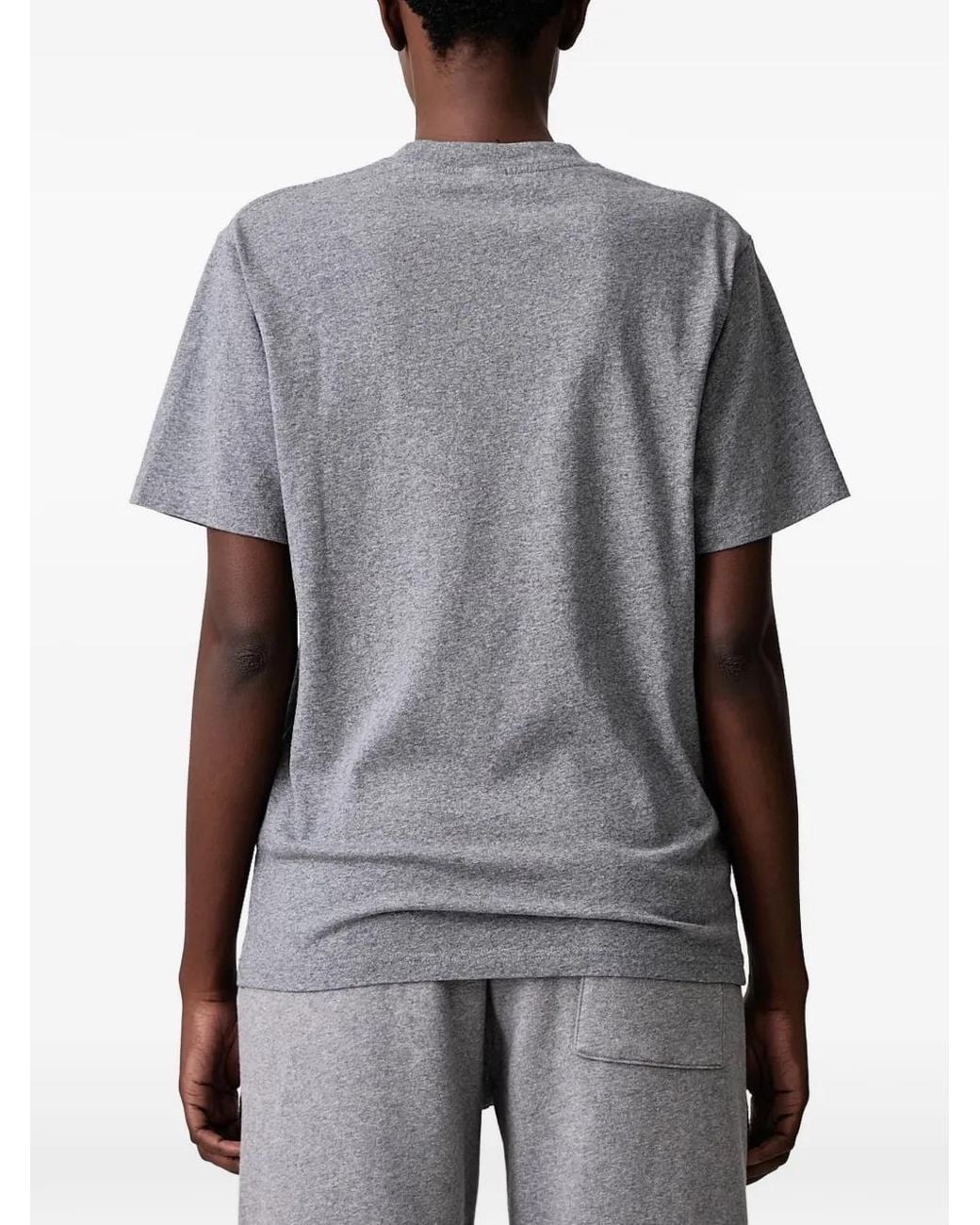 Sporty & Rich Gray Cameron Serif Logo-Print T-Shirt