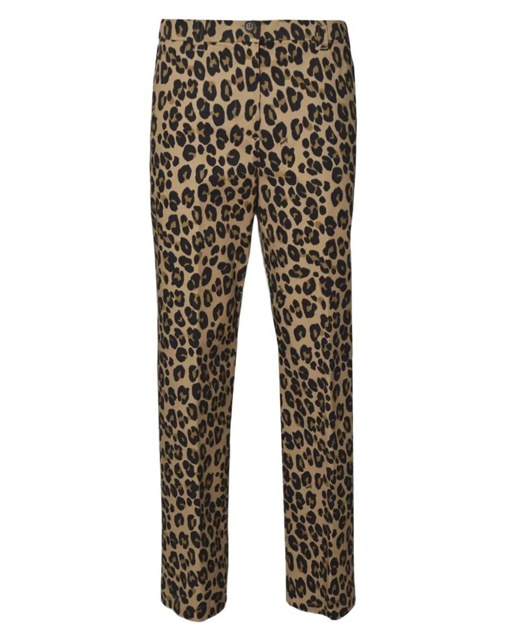 Aspesi Gray Leopard-Print Trousers