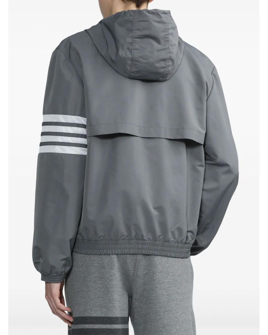 Thom Browne 4-Bar Gestreept Jack Met Capuchon in het Gray voor heren