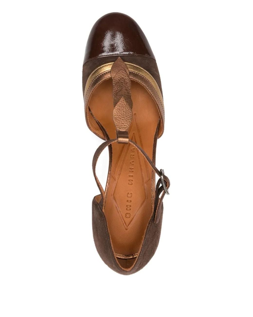 Chie Mihara Brown 65Mm T-Bar Block-Heel Pumps