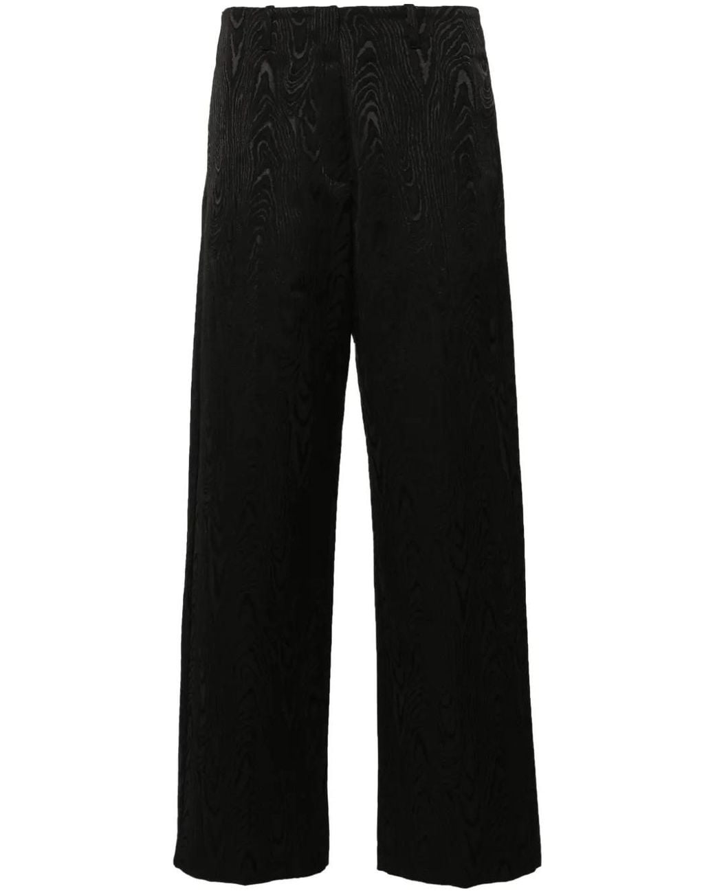 Forte_forte Black Patterned-Jacquard Straight-Leg Jeans